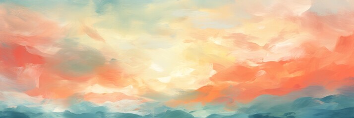Vibrant and expressive abstract background in pastel tones created with broad strokes of oil paint
