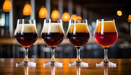a captivating close up of friends enjoying a vibrant happy hour at a brewery pub restaurant