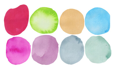 colorful circle clipart. watercolor round colorful vector designs