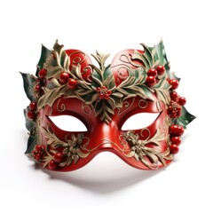 Christmas carnival mask isolated on a white background.