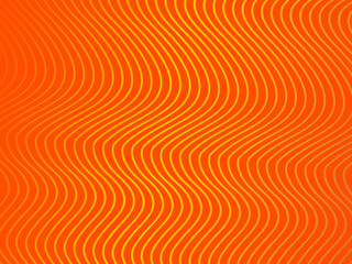 Background of Liquid Wave Lines and Orange Yellow Gradient Colors. Orange background with gold wave ornament.