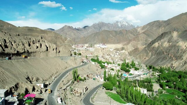 Lamayuru Monastery or Gompa is a tibetan style buddhist monastery in Lamayuru village in Ladakh, north India