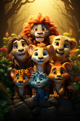Animal cartoon poster