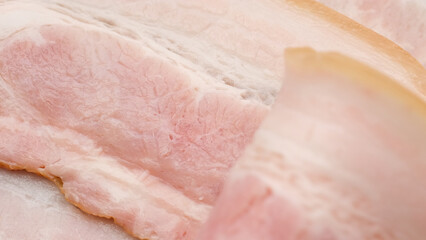 Sliced bacon close up. Traditional breakfast