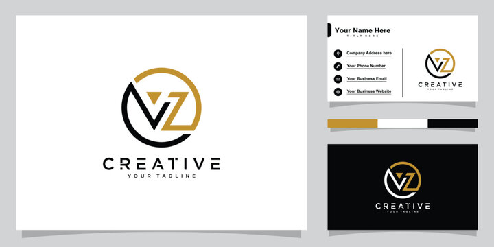 VZ Initial Letter Icon Logo Design Vector Illustration