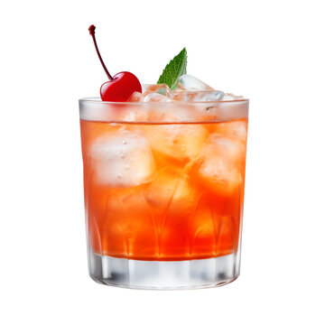 Glass of Junebug cocktail on transparent background - Generative AI