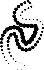 Line dotted halftone shape, waves, swirl, curve