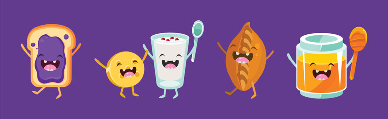 Cute Kawaii Food and Nutrition Item Vector Set