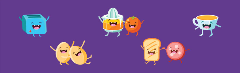 Cute Kawaii Food and Nutrition Item Vector Set