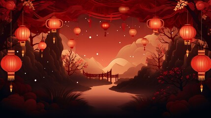 chinese new year background with copy space ai generated