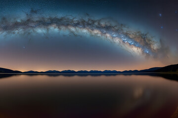 sunset over the lake