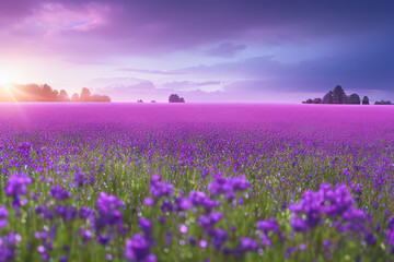 lavender field at sunset