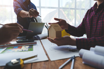 Meeting with business people, engineers and architects to present plans and review home designs and system planning. Architects design working drawings, plans, blueprints.