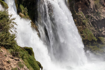 Big waterfall from the mountain in nature