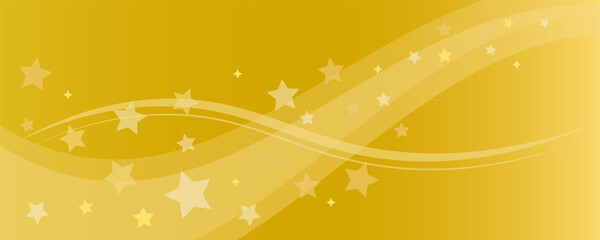 金色に輝く星のウエーブのベクター背景画像