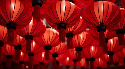  chinese lantern in chinese temple chinese new year ai generated