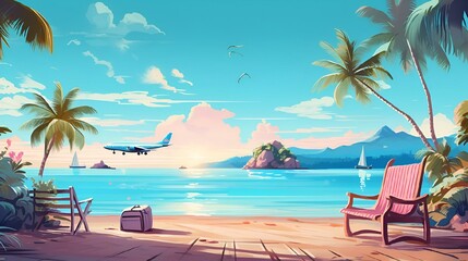 Naklejka premium background for landing page for travel 
