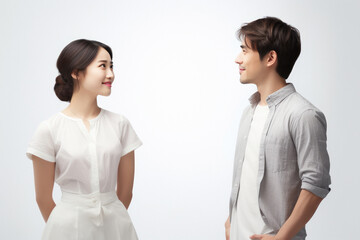 young couple on white background