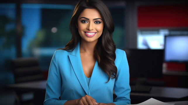 young woman news anchor