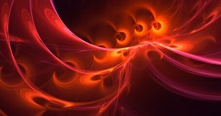 3D manual rendering abstract colorful fractal light background