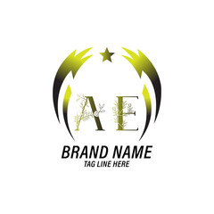 Letter AE Nature Logo Design Vector