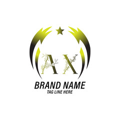 Letter AX Nature Logo Design Vector