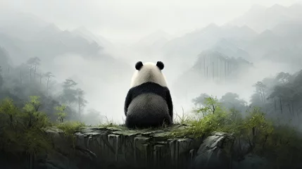 Foto op Plexiglas illustration of an adult panda bear © Salander Studio
