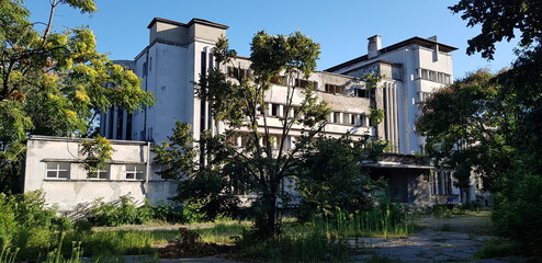 old decaying building in the park