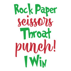 Rock Paper Scissors Throat Punch! I Win Svg