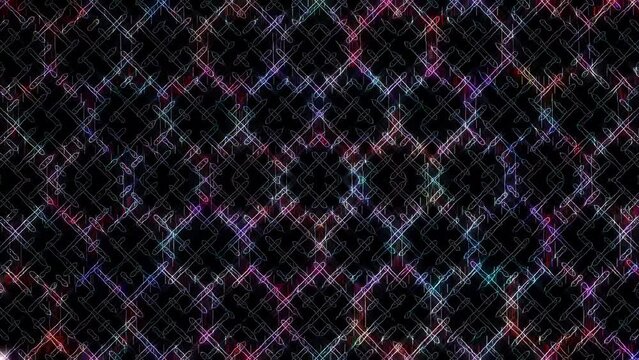 Beautiful videos that glow, shine brightly that regulate subtle movements with colorful stripes on a black background	