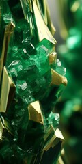 macro photo of transparent crystal of jade mineral