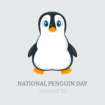 National Penguin Day.
January 20 is a holiday in the USA.
Penguin awareness day vector illustration. Suitable for poster, flyer, cover, web, social media banner.