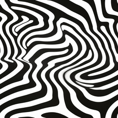 Naklejka premium Hypnotic black and white swirl abstract optical illusion curves repeat pattern