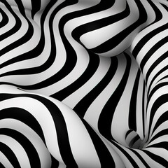 Hypnotic black and white swirl abstract optical illusion curves repeat pattern