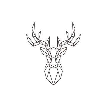 Vector Abstract polygonal the head of a deer vector logo design
