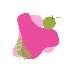 summer fluid with tropical leave and fruit 