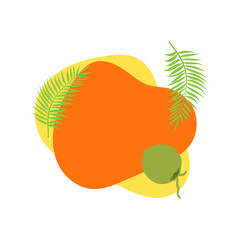 summer fluid with tropical leave and fruit 