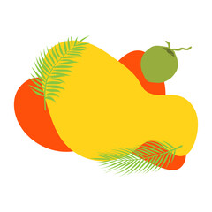 summer fluid with tropical leave and fruit 