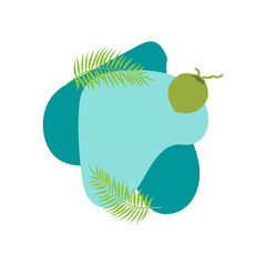 summer fluid with tropical leave and fruit 