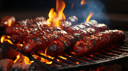 meat on the grill HD 8K wallpaper Stock Photographic Image