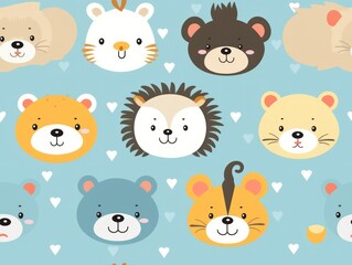 Obraz premium seamless pattern cute animal