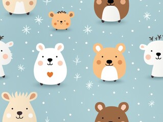 seamless pattern cute animal