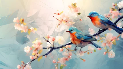 Fotobehang birds in spring.  © Ziyan Yang