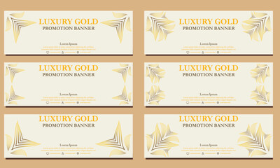 luxury gold horizontal banner template. Suitable for web banner, banner and internet ads design