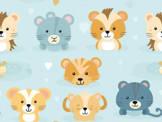 Fototapeta premium seamless pattern cute animal