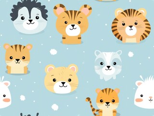 seamless pattern cute animal