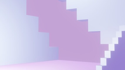 3d render abstract geometric stair background