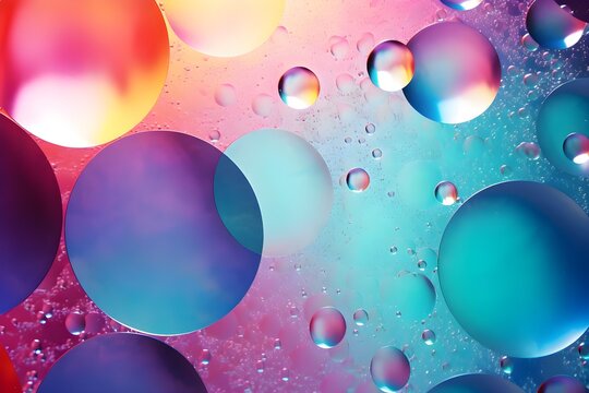 An Artful Colorful Background With Bubbles.