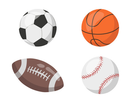 four different types of sports balls vector design set of balls 