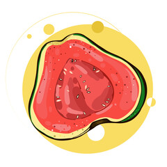 Guava delicious fruit vector design. Half guava fruit isolated.